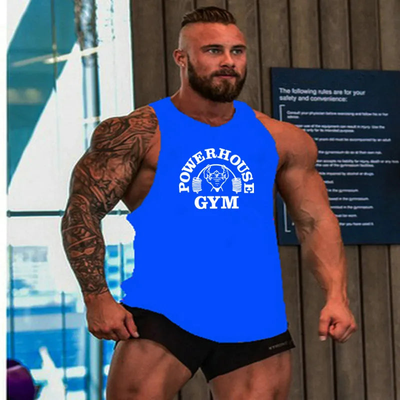 New Fashion Cotton Sleeveless Shirts Tank Top Men Fitness Shirt Mens Singlet Bodybuilding Workout Gyms Vest Fitness Men
