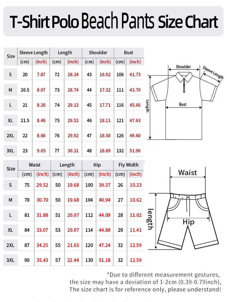 3D Digital Printed Men's 2 Piece Sets Polo Shirt+Shorts Streetwear Casual Short Sleeve Zipper Shirt Male Beach Trunks Men Outfit