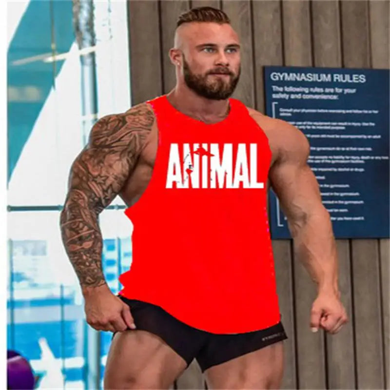 Brand Gym Mens Back Tank Top Vest Muscle Fashion Sleeveless Stringer Clothing Bodybuilding Singlets Fitness Workout Sports Shirt