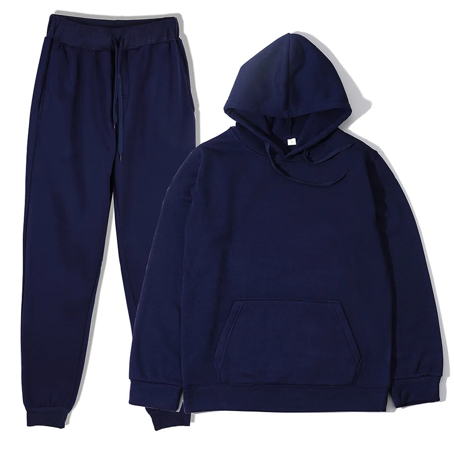 Men Tracksuit Casual Joggers Hooded Sportswear Jackets And Pants 2 Piece Sets Hip Hop Running Sports Suit S-XXXL