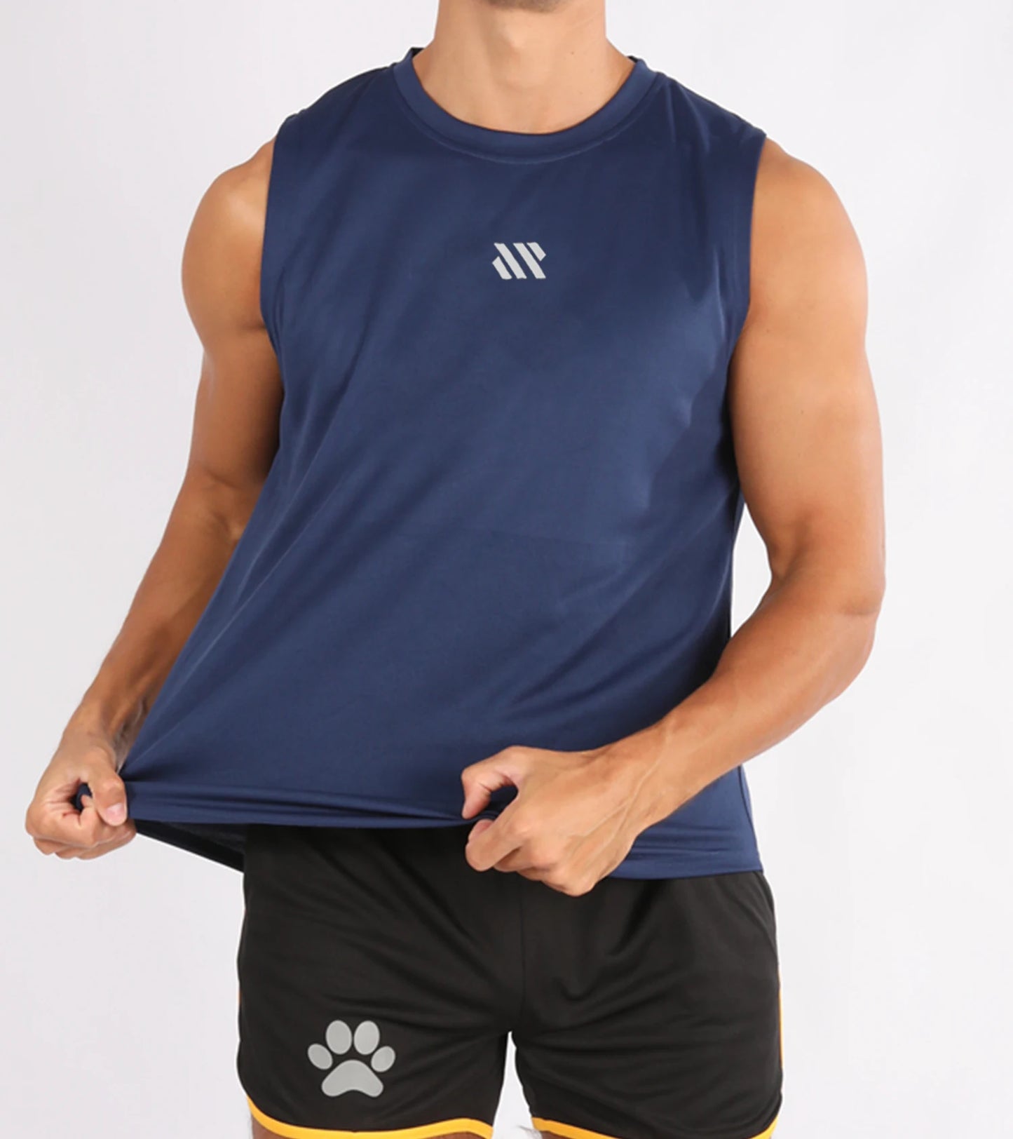Summer Men's Gym Tank Top Fitness Training Clothing Quick-drying Loose Bodybuilding Sleeveless Shirt Men Fashion Basketball Vest
