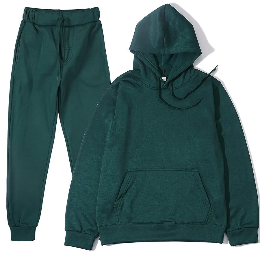 Men Tracksuit Casual Joggers Hooded Sportswear Jackets And Pants 2 Piece Sets Hip Hop Running Sports Suit S-XXXL
