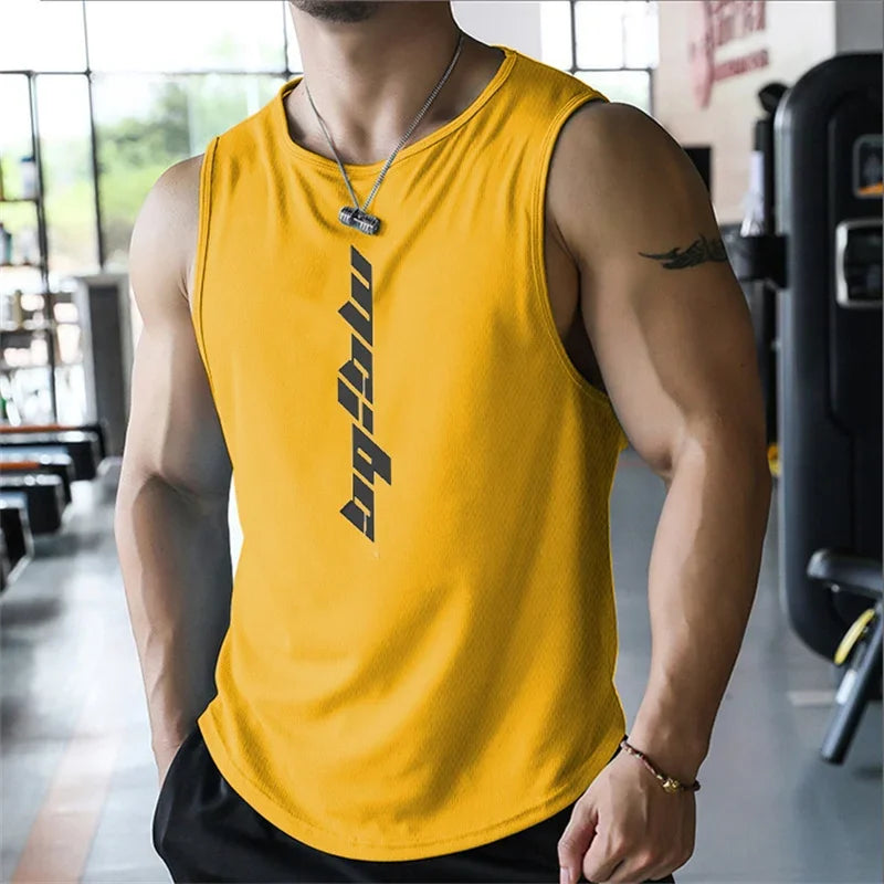 2025 New Fitness Sports Vest 3D Printed Men's Gym Exercise Sleeve Shirt Men's Summer Undershirt Basketball Running Men