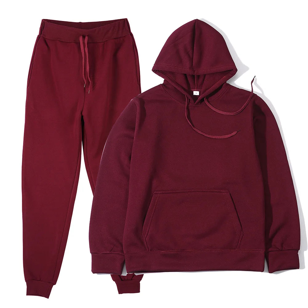 Men Tracksuit Casual Joggers Hooded Sportswear Jackets And Pants 2 Piece Sets Hip Hop Running Sports Suit S-XXXL