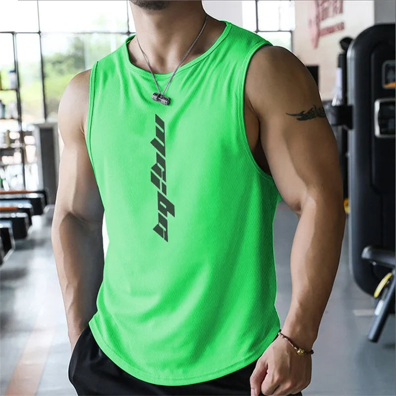 2025 New Fitness Sports Vest 3D Printed Men's Gym Exercise Sleeve Shirt Men's Summer Undershirt Basketball Running Men
