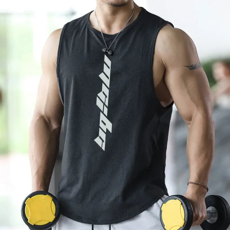 2025 New Fitness Sports Vest 3D Printed Men's Gym Exercise Sleeve Shirt Men's Summer Undershirt Basketball Running Men