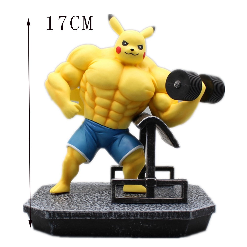 15-17cm Pokemon Muscle Pikachu Gengar weightlifting Charmander Action Figure Creative Garage Kit Model Toys Gifts for Children - MJP CUP