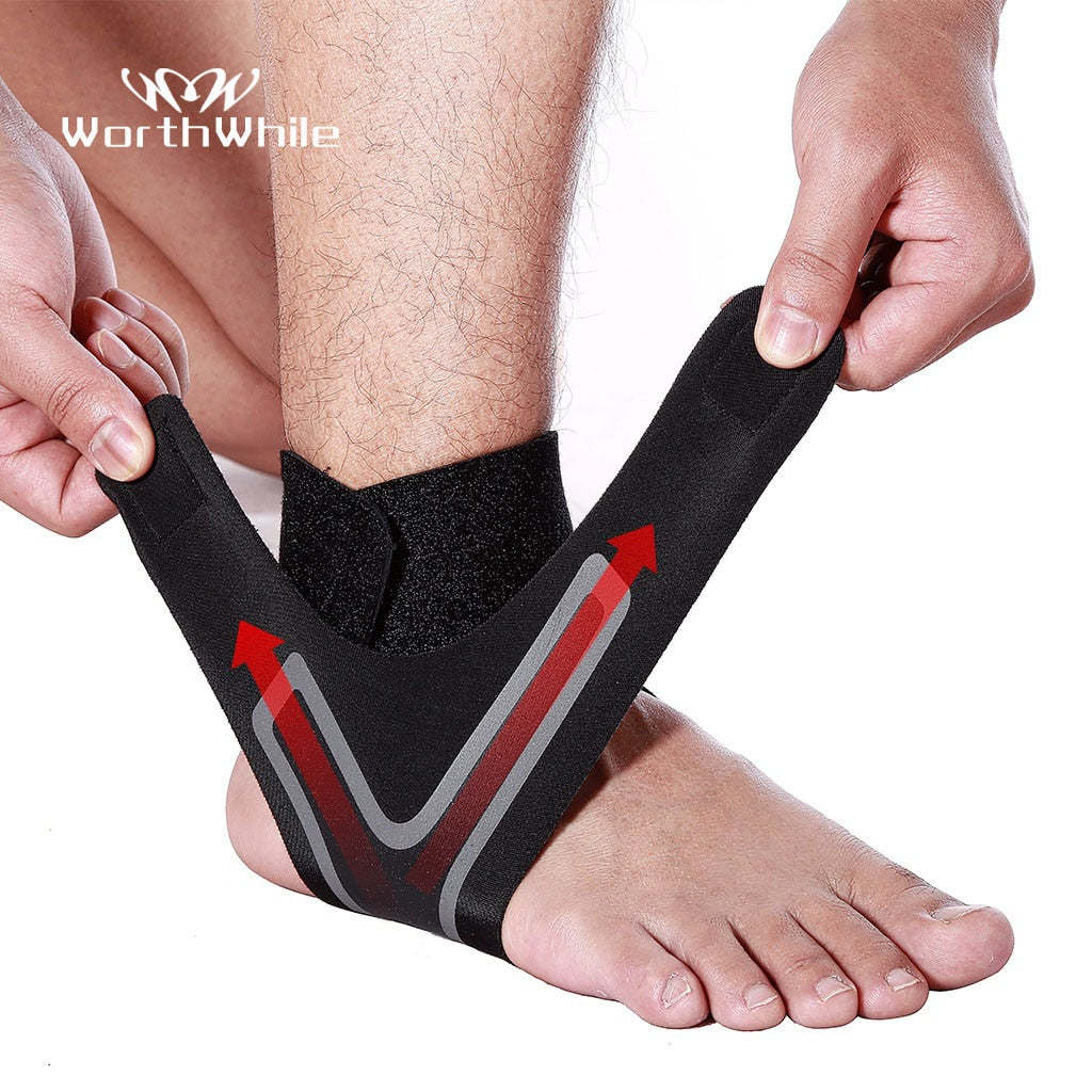 WorthWhile 1 PC Fitness Sports Ankle Brace Gym Elastic Ankle Support Gear Foot Weights Wraps Protector Legs Power Weightlifting - MJP CUP