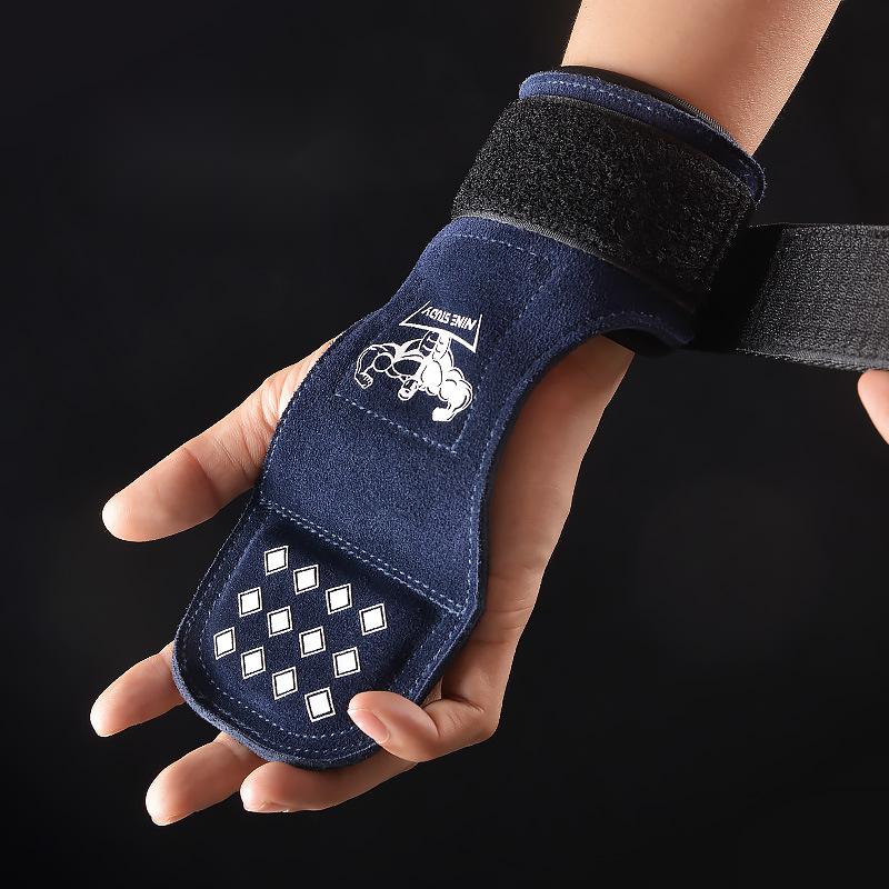 New Leather Gym Gloves Pull-ups Lifting Gymnastic Crossfit Anti-Skid Belt Wraps Support Palm Protection Pads Fitness Accessories - MJP CUP