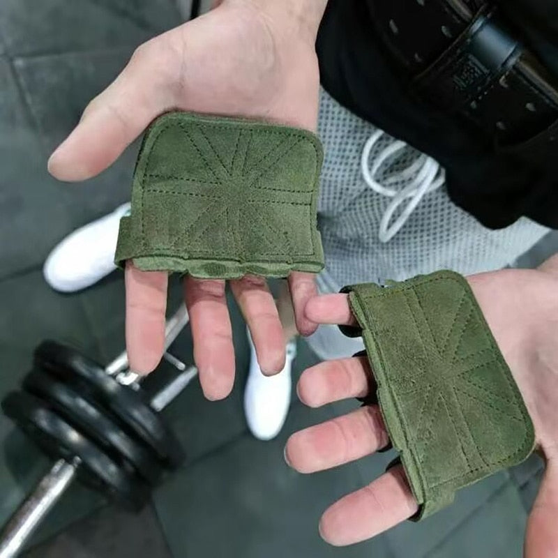 Leather Weight Lifting Training Gloves Palm Protection Women Men Fitness Sports Gymnastics Grips Pull Ups Weightlifting Workout - MJP CUP