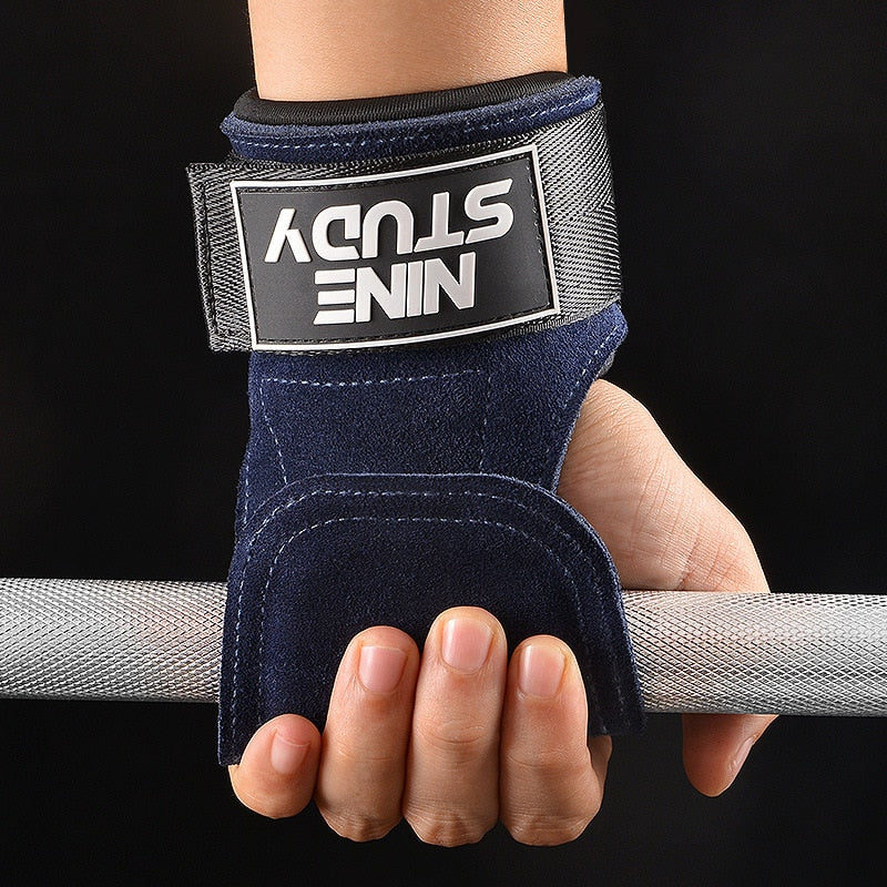 New Leather Gym Gloves Pull-ups Lifting Gymnastic Crossfit Anti-Skid Belt Wraps Support Palm Protection Pads Fitness Accessories - MJP CUP