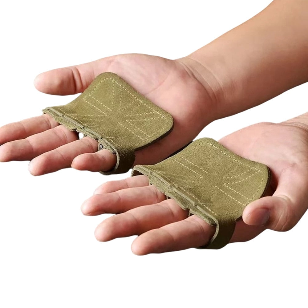 Leather Weight Lifting Training Gloves Palm Protection Women Men Fitness Sports Gymnastics Grips Pull Ups Weightlifting Workout - MJP CUP