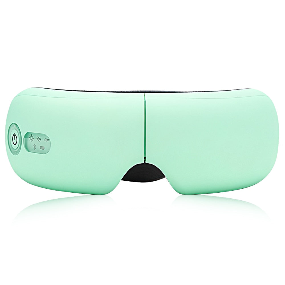 MJP Smart Eye Massager for Restrains Eyes, Migraines and Eye Bags combat with Heat Compression, Rechargeable and Bluetooth input.