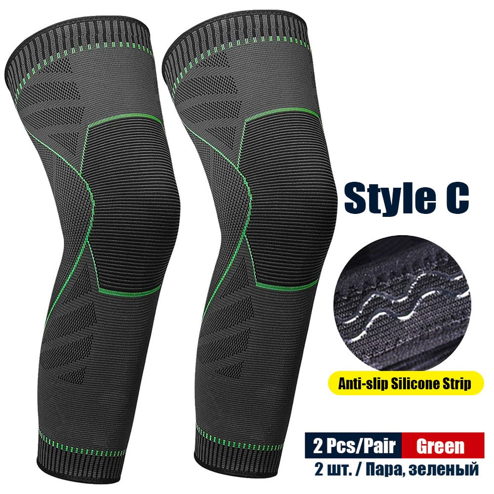 1Pair Sport Full Leg Compression Sleeves Knee Braces Support Protector for Weightlifting Arthritis Joint Pain Relief Muscle Tear - MJP CUP