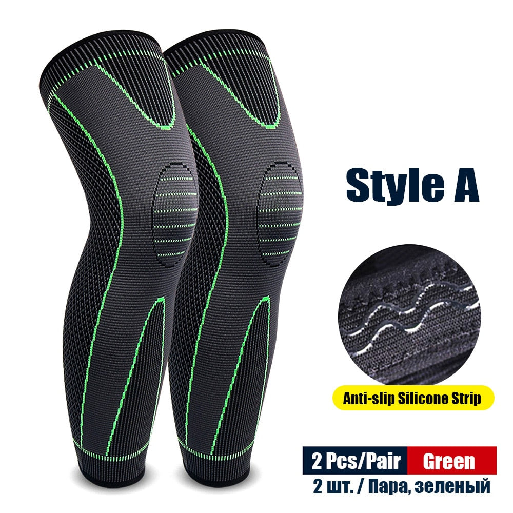 1Pair Sport Full Leg Compression Sleeves Knee Braces Support Protector for Weightlifting Arthritis Joint Pain Relief Muscle Tear - MJP CUP