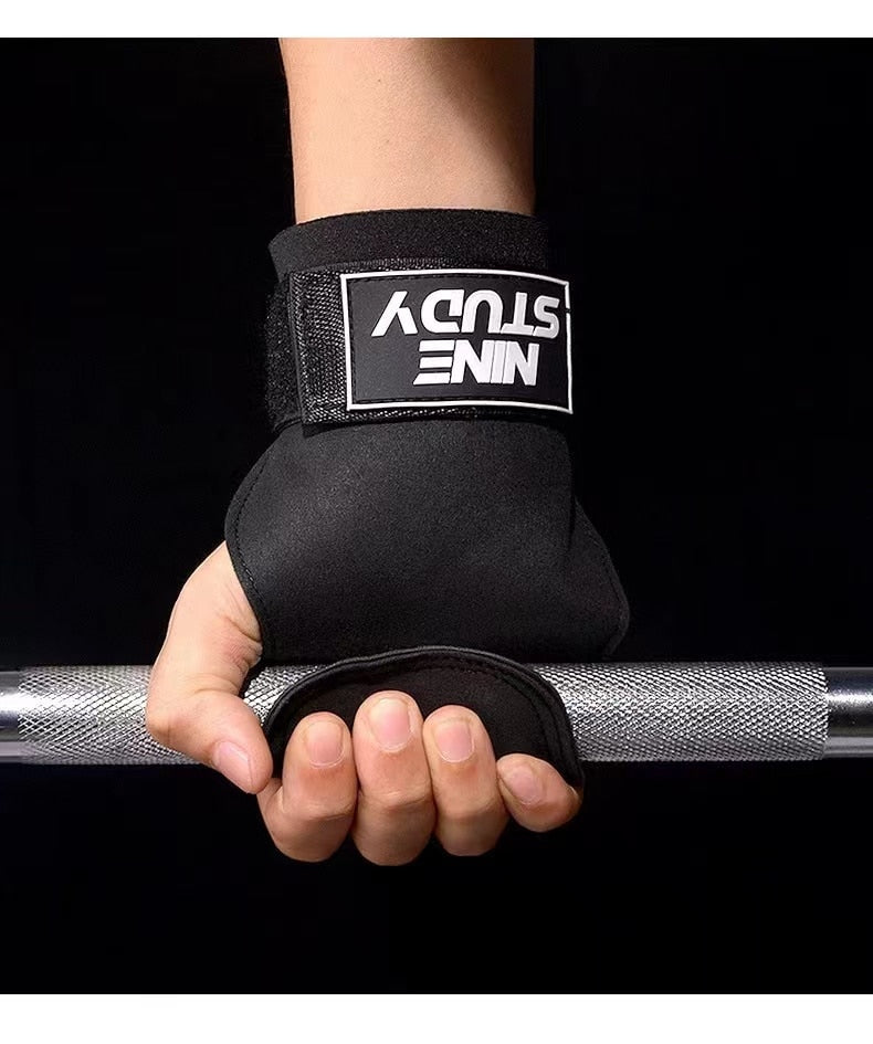 New Leather Gym Gloves Pull-ups Lifting Gymnastic Crossfit Anti-Skid Belt Wraps Support Palm Protection Pads Fitness Accessories - MJP CUP