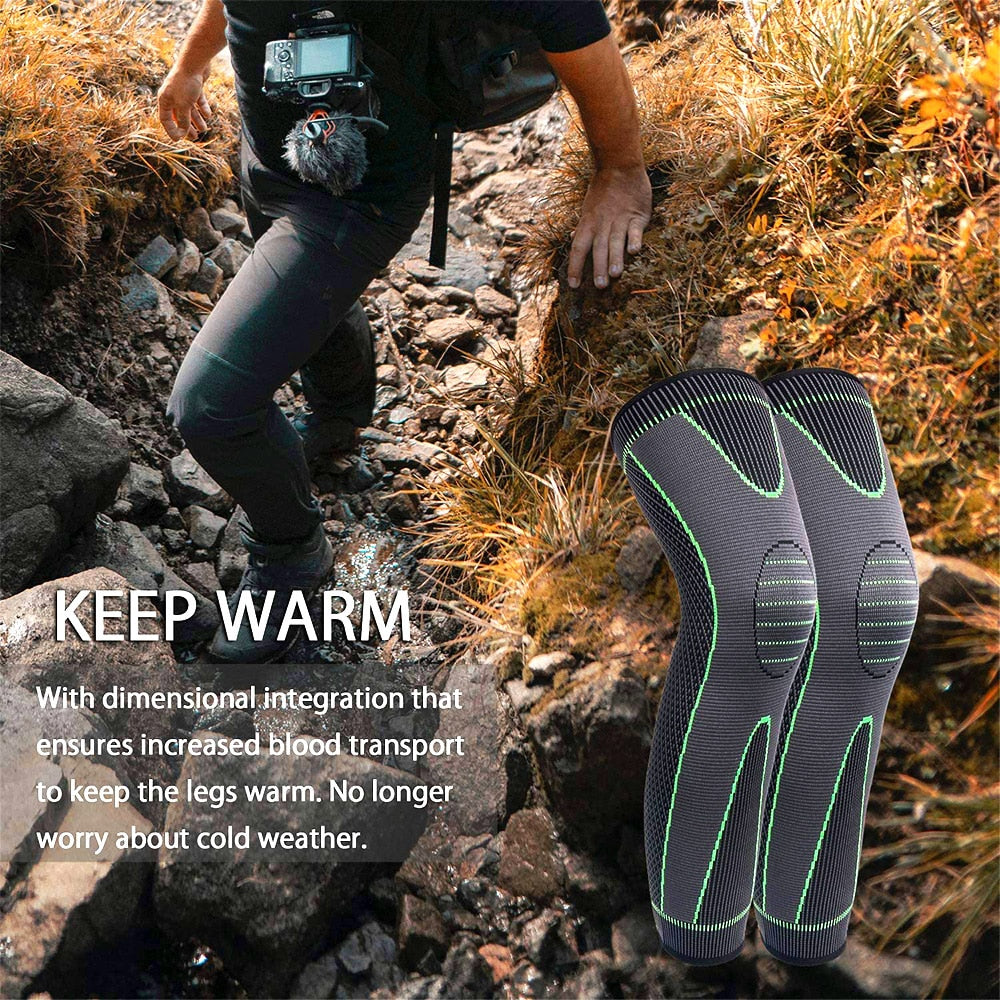 1Pair Sport Full Leg Compression Sleeves Knee Braces Support Protector for Weightlifting Arthritis Joint Pain Relief Muscle Tear - MJP CUP