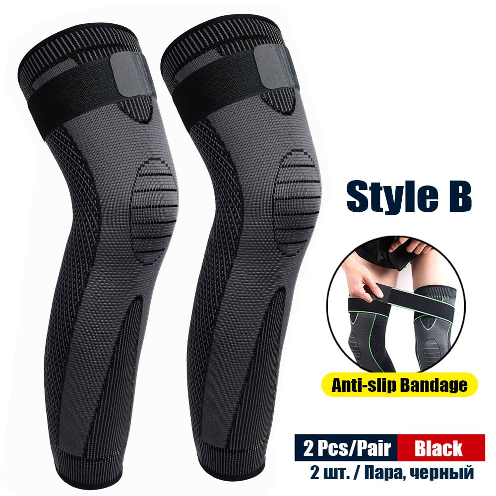 1Pair Sport Full Leg Compression Sleeves Knee Braces Support Protector for Weightlifting Arthritis Joint Pain Relief Muscle Tear - MJP CUP