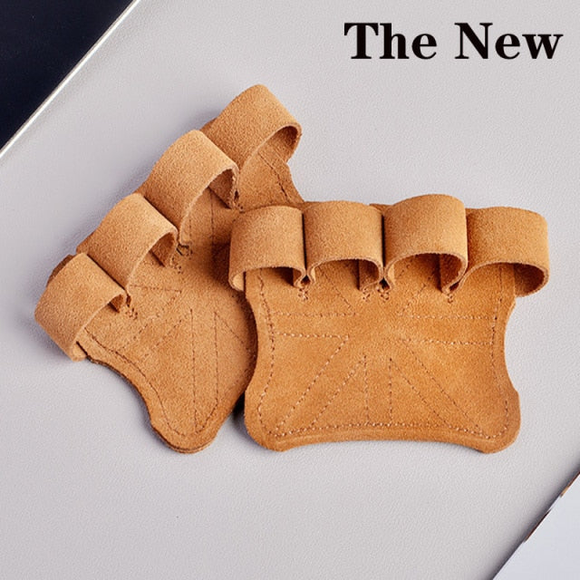 Leather Weight Lifting Training Gloves Palm Protection Women Men Fitness Sports Gymnastics Grips Pull Ups Weightlifting Workout - MJP CUP