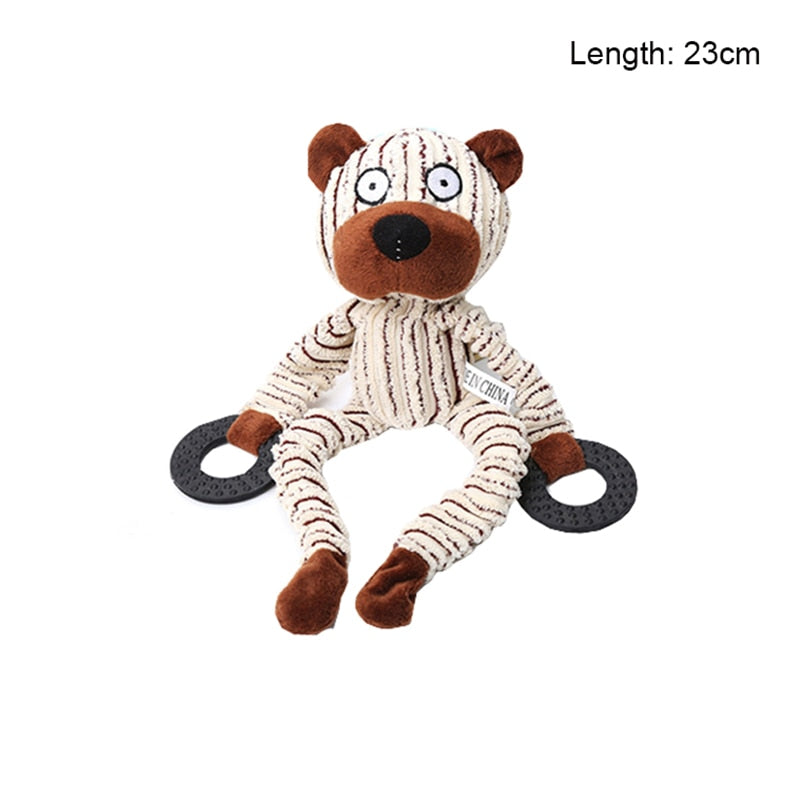 Fun Pet Toy Donkey Shape Corduroy Chew Toy For Dogs Puppy Squeaker Squeaky Plush Bone Molar Dog Toy Pet Training Dog Accessories