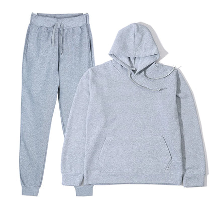 Men Tracksuit Casual Joggers Hooded Sportswear Jackets And Pants 2 Piece Sets Hip Hop Running Sports Suit S-XXXL