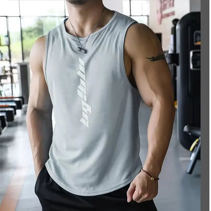 2025 New Fitness Sports Vest 3D Printed Men's Gym Exercise Sleeve Shirt Men's Summer Undershirt Basketball Running Men