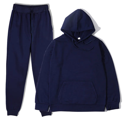 Men Tracksuit Casual Joggers Hooded Sportswear Jackets And Pants 2 Piece Sets Hip Hop Running Sports Suit S-XXXL