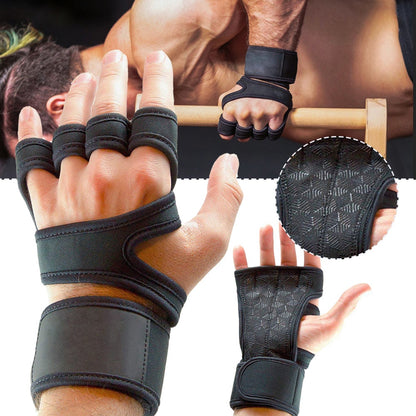 1 Pairs Weightlifting Training Gloves for Men Women Fitness Sports Body Building Gymnastics Gym Hand Wrist Palm Protector Gloves - MJP CUP