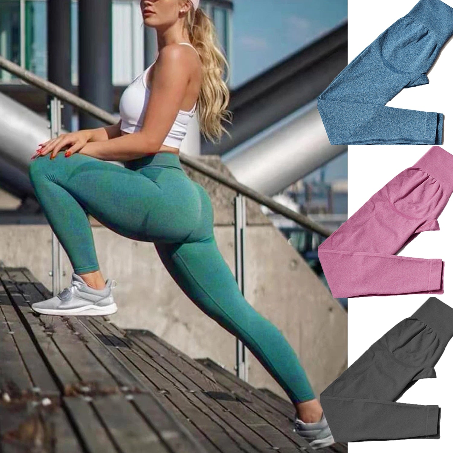 Seamless Leggings Yoga Pants Gym Outfits Booty Contour High Waisted Workout Pant Fitness Sport Butt Lifting Tights Sexy Stretch - MJP CUP