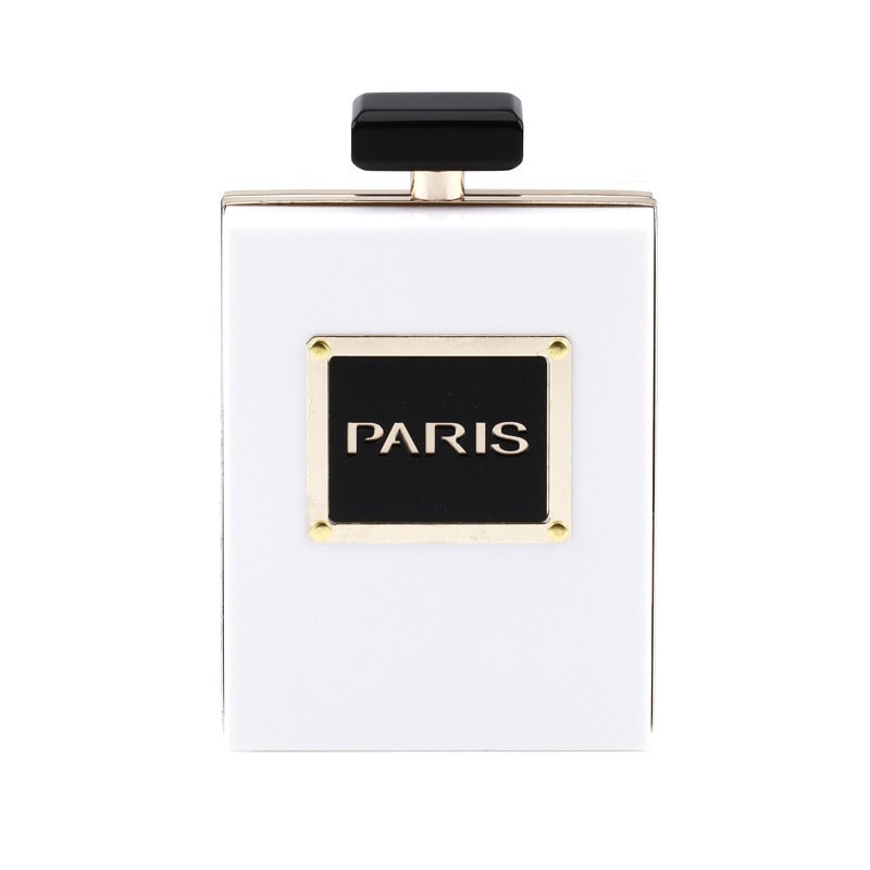 Paris Party Toiletry Wedding Clutch Evening Flags, Transparent Gorgeous Bottle Bag for Women Acrylic Casual