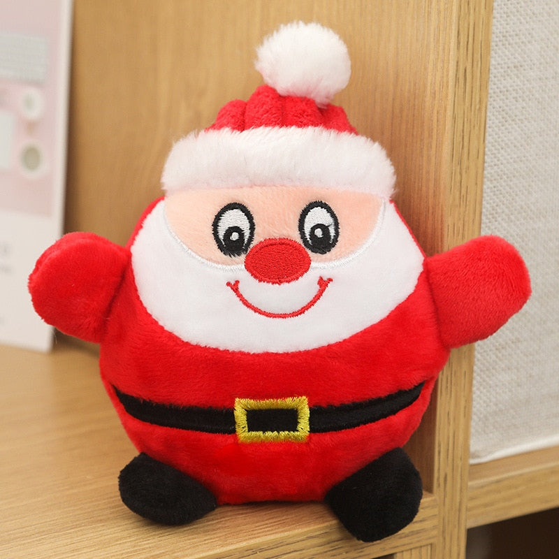 Christmas Santa Clause Dog Squeaky Toys Supplies for Small Large Dogs Lovely Plush Animal Pet Puppy Chew Bite Resistant Toy