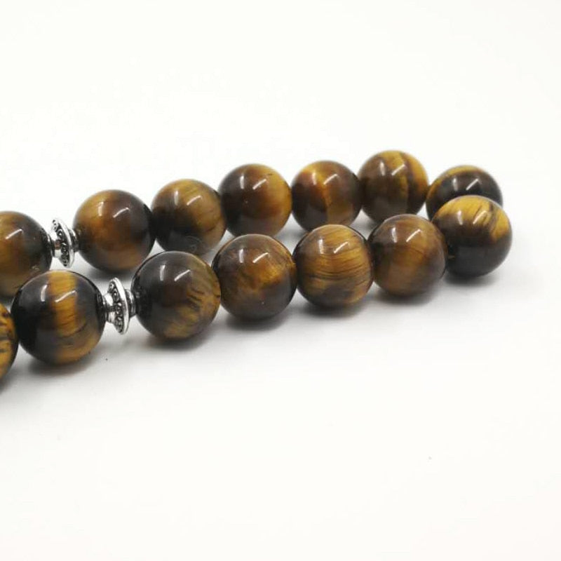 Man Tasbih Natural Tiger eye stone Muslim prayer beads islamic Eid Ramadan Guality Gifts rosary 33 66 99 beads