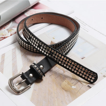 DIINOVIVO Trendy Rivets Waist Pack Luxury Designer Fanny Pack Small Women Waist Bag Phone Pouch Punk Belt Bag Purse