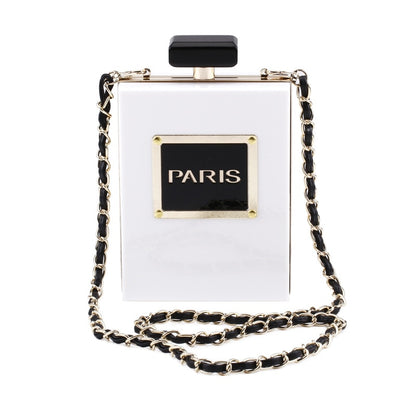 Paris Party Toiletry Wedding Clutch Evening Flags, Transparent Gorgeous Bottle Bag for Women Acrylic Casual