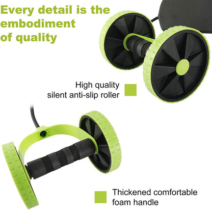 ITSTYLE Multifunction AB Wheels Roller Fitness With Stretch Elastic Abdominal Resistance