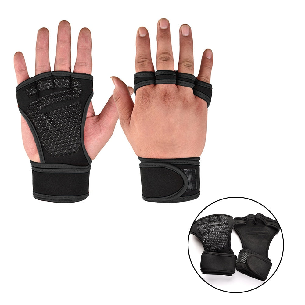 1 Pairs Weightlifting Training Gloves for Men Women Fitness Sports Body Building Gymnastics Gym Hand Wrist Palm Protector Gloves - MJP CUP