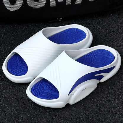 Summer Man Slippers Flip Flops 2022 New Solid Sandals Men Fashion Outside Thick Non-slip Sole Bathroom Casual Beach Home Slipper