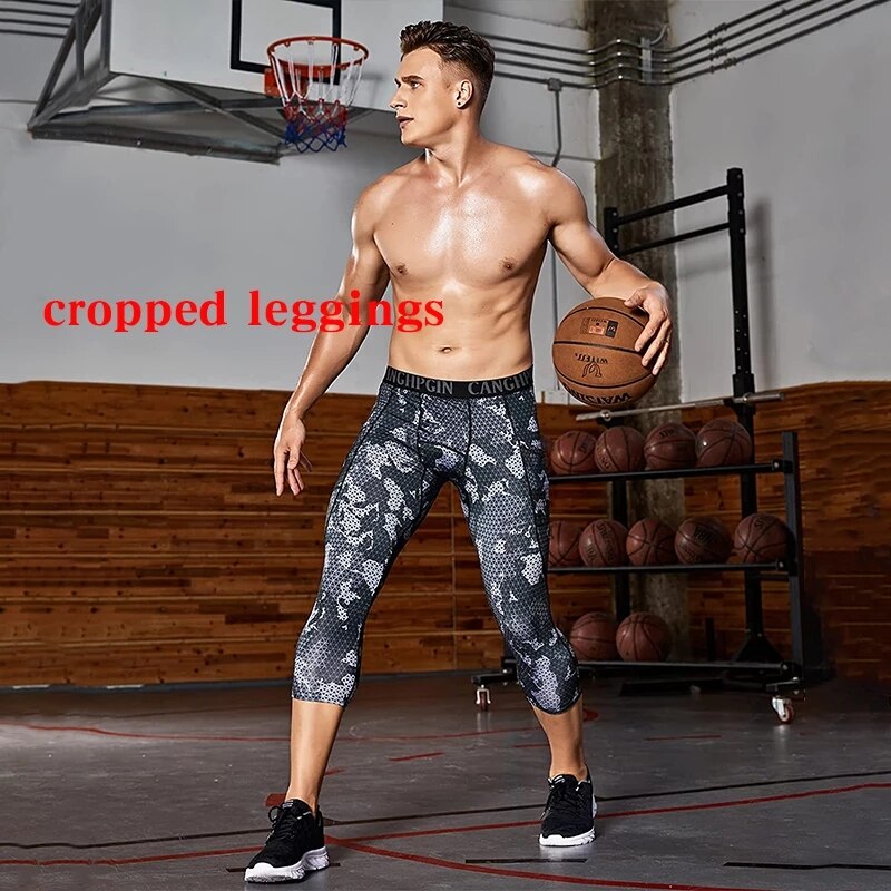 Crossfit Gym Running Mens Leggings Fitness Quick-drying Jogging Compression Pants Men Workout Training Tights Sport Man Trousers