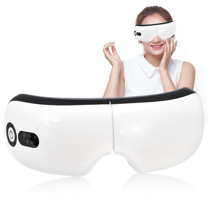 MJP Smart Eye Massager for Restrains Eyes, Migraines and Eye Bags combat with Heat Compression, Rechargeable and Bluetooth input.