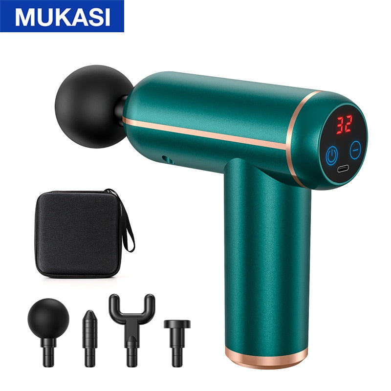 MUKASI Massage Gun Portable Percussion Pistol Massager For Body Neck Deep Tissue Muscle Relaxation Gout Pain Relief Fitness