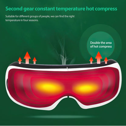 MJP Smart Eye Massager for Restrains Eyes, Migraines and Eye Bags combat with Heat Compression, Rechargeable and Bluetooth input.