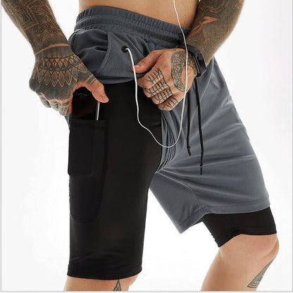 2022 Camo Running Shorts Men 2 In 1 Double-deck Quick Dry GYM Sport Shorts Fitness Jogging Workout Shorts Men Sports Short Pants