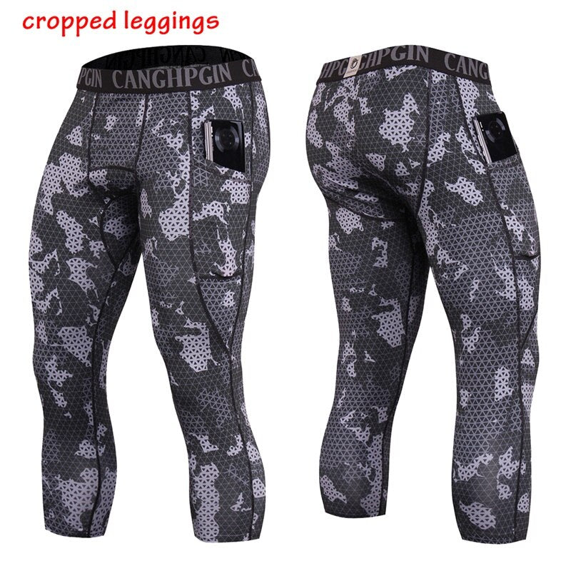 Crossfit Gym Running Mens Leggings Fitness Quick-drying Jogging Compression Pants Men Workout Training Tights Sport Man Trousers