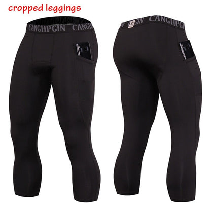 Crossfit Gym Running Mens Leggings Fitness Quick-drying Jogging Compression Pants Men Workout Training Tights Sport Man Trousers