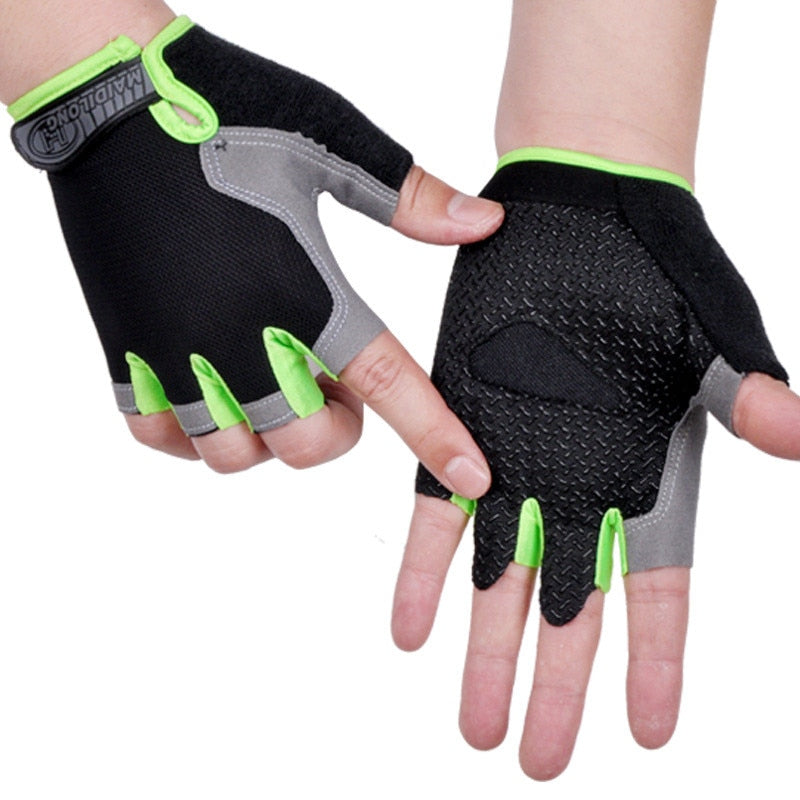 Cycling Gloves Men Women Fingerless Weight Lifting Fitness Gym Gloves Training Non Slip Palm Protect Breathable Bicycle Gloves - MJP CUP