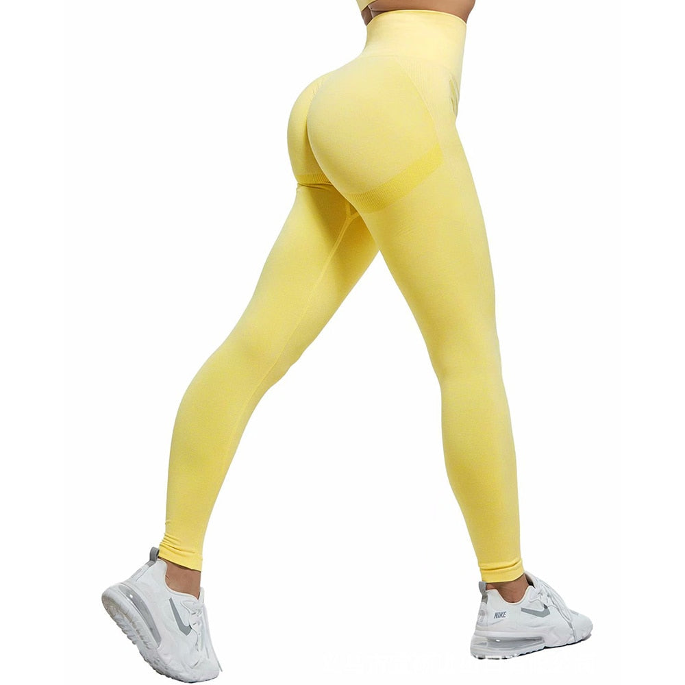 Seamless Leggings Yoga Pants Gym Outfits Booty Contour High Waisted Workout Pant Fitness Sport Butt Lifting Tights Sexy Stretch - MJP CUP