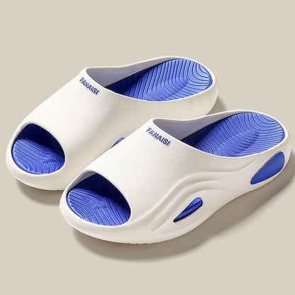 Summer Man Slippers Flip Flops 2022 New Solid Sandals Men Fashion Outside Thick Non-slip Sole Bathroom Casual Beach Home Slipper