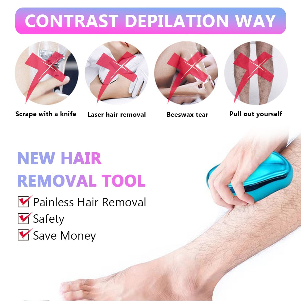 Premium Crystal Hair Removal Painless Gentle Exfoliator Depilation Tool